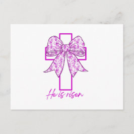 紫色の彼は復活イースターフローラコケット弓 ポストカード