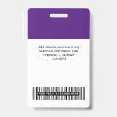紫色の従業員名会社ロゴスタッフラベル バッジ (裏面)