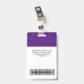 紫色の従業員名会社ロゴスタッフラベル バッジ (裏面 (クリップ付))