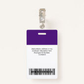 紫色の従業員名会社ロゴスタッフラベル バッジ (裏面クリップ)