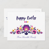紫色の復活祭の民俗、カスタム文字はがき ポストカード (正面/裏面)