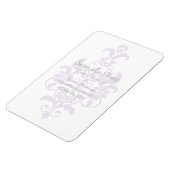 紫色の微妙なダマスク日付フレキシマグネットを保存 マグネット (左側)