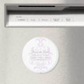 紫色の微妙なダマスク日付磁石を保存 マグネット (インサイチュ (食洗機))