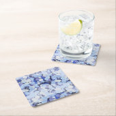 紫色の微生物パターン スクエアペーパーコースター (インサイチュ)