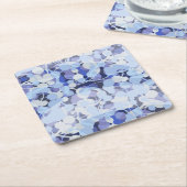 紫色の微生物パターン スクエアペーパーコースター (アングル)