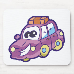 紫色の微笑車 マウスパッド