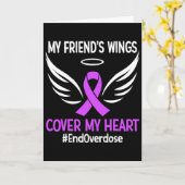 紫色の心を覆う友達の翼 End Overdose My Friend's Wings カード (黄色い花)