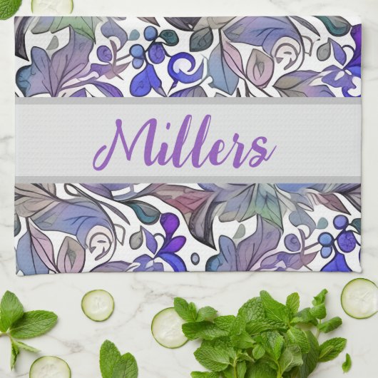 紫色の恋人が気に入った!おもしろいが栄える。カスタマイズ キッチンタオル (折り畳み)