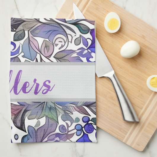 紫色の恋人が気に入った!おもしろいが栄える。カスタマイズ キッチンタオル (四つ折り)