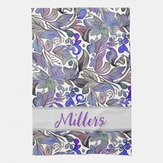 紫色の恋人が気に入った!おもしろいが栄える。カスタマイズ キッチンタオル (縦)