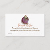 紫色の恐竜おむつラッフルチケット エンクロージャーカード (正面)