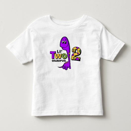 紫色の恐竜の第2誕生日 トドラーTシャツ (正面)