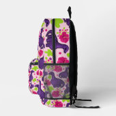 紫色の恐竜パターパーソナライズされたンの子供の名前 プリントバックパック (右)