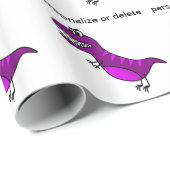 紫色の恐竜パターン包装紙を個人化して下さい ラッピングペーパー (ロールコーナー)