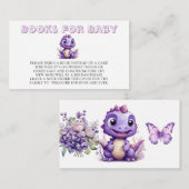 紫色の恐竜フローラガールブックベビー エンクロージャーカード (正面/裏面)