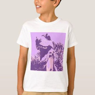 紫色の恐竜Tレックス Tシャツ