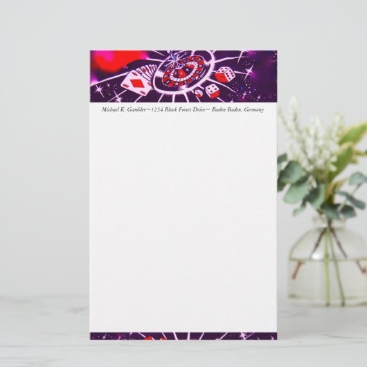 紫色の情熱のラスベガスのカジノの相場師 便箋 (スタンド正面)