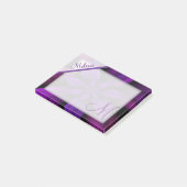 紫色の情熱の花柄のモノグラム ポストイット (アングル)