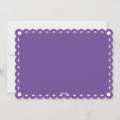 紫色の愛の平和の喜びパペルピカドクリスマス シーズンカード (裏面)