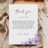 紫色の感謝状、ナプキンノートメニュー メニュー