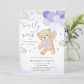 紫色の我々は赤ちゃんのシャワーを待つことができる 招待状 (スタンド正面)