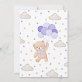 紫色の我々は赤ちゃんのシャワーを待つことができる 招待状 (裏面)