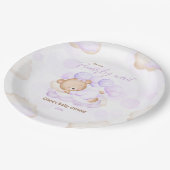 紫色の我々はbearly待つことができ赤ちゃんシャワー紙プレート ペーパープレート (アングル)