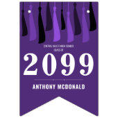 紫色の房の列の写真卒業 バンティングフラッグ (第1の旗)