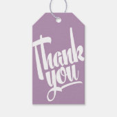 紫色の手レタリング書道ありがとうラベル ギフトタグ (正面)