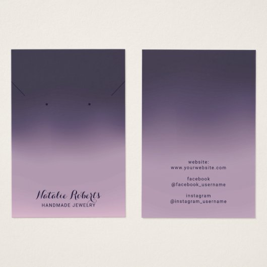 紫色の手作グラデーションりジュエリーイヤリングディスプレイ (正面&裏面)