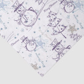 紫色の手描きクリスマス雪だるま 薄葉紙 (詳細)