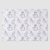 紫色の手描きクリスマス雪だるま 薄葉紙 (正面)