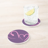紫色の手描きハート コースター (側面)
