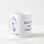 紫色の手描き仏やる気を起こさせるのシルエット コーヒーマグカップ (正面左)