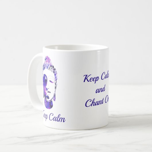 紫色の手描き仏やる気を起こさせるのシルエット コーヒーマグカップ (正面左)