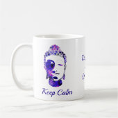 紫色の手描き仏やる気を起こさせるのシルエット コーヒーマグカップ (左)