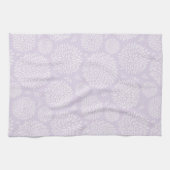 紫色の手描き花柄 キッチンタオル (横)