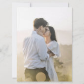 紫色の手描き葉モノグラム結婚アート 招待状 (裏面)