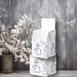 紫色の手描き雪だるまクリスマス フェイバーボックス