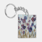 紫色の抽出された花模様 キーホルダー (正面左)