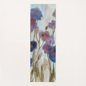 紫色の抽出された花模様 ヨガマット (正面)