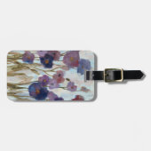 紫色の抽出された花模様 ラゲッジタグ (正面横)
