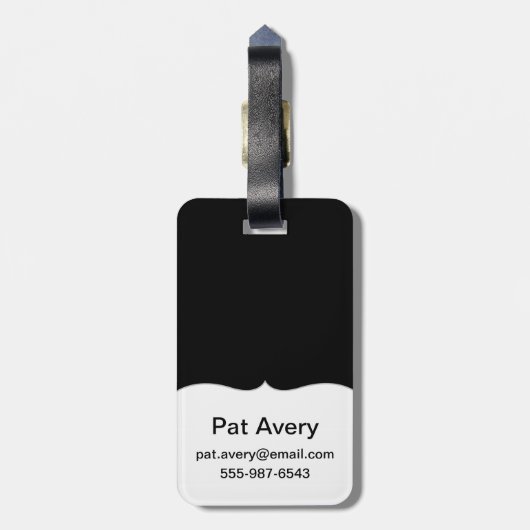 紫色の抽出された花模様 ラゲッジタグ (裏面縦)