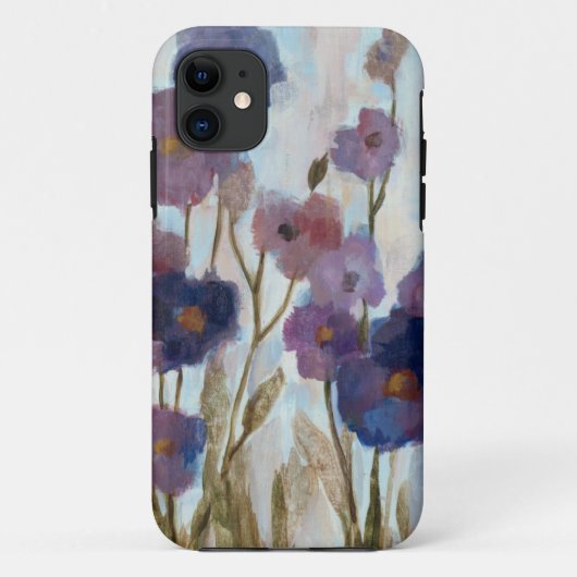 紫色の抽出された花模様 Case-Mate iPhoneケース (裏面)