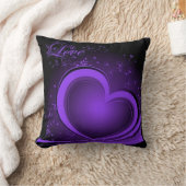 紫色の抽象的なハートの装飾用クッション クッション (ブランケット)