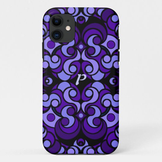 紫色の抽象美術のiPadの場合 Case-Mate iPhoneケース (裏面)