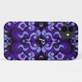 紫色の抽象美術のiPadの場合 Case-Mate iPhoneケース (裏面(横))