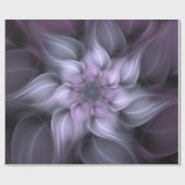 紫色の抽象芸術フラクタルフラワー ラッピングペーパー (フラット)