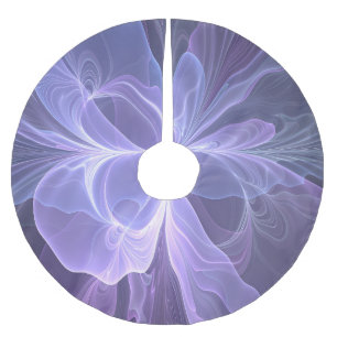 紫色の抽象芸術フラクモダンタル ブラッシュドポリエステルツリースカート