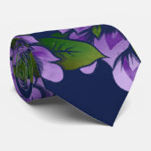 紫色の抽象芸術フローラアート ネクタイ (ロール)